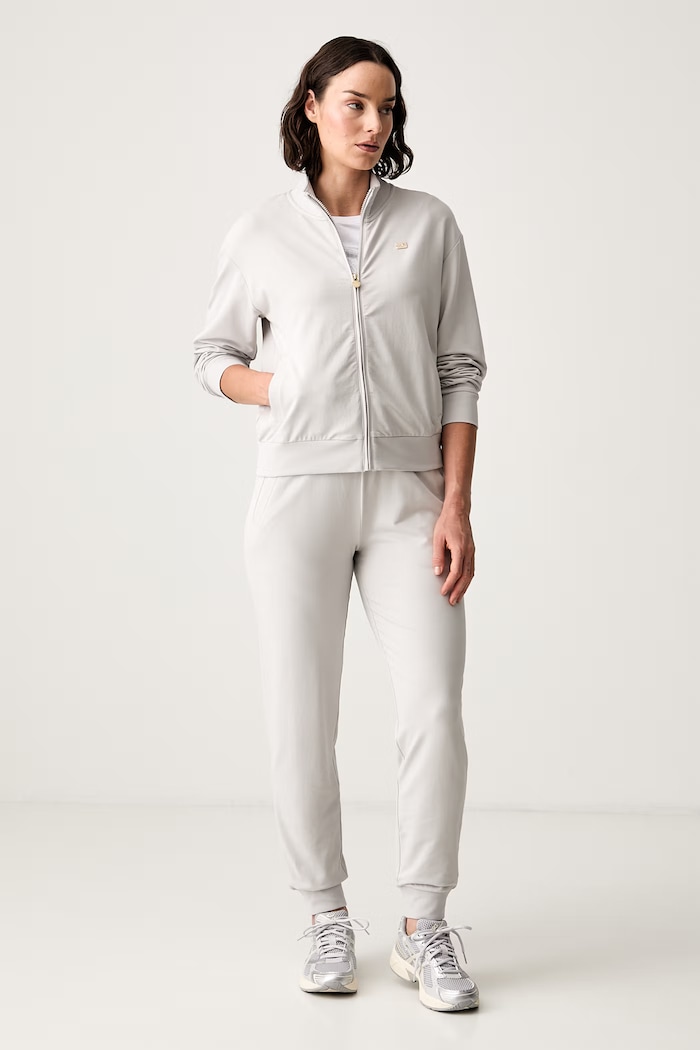 EA7 Emporio Armani спортен комплект анцуг дамски от памук с еластан сив AF13135.7W000463