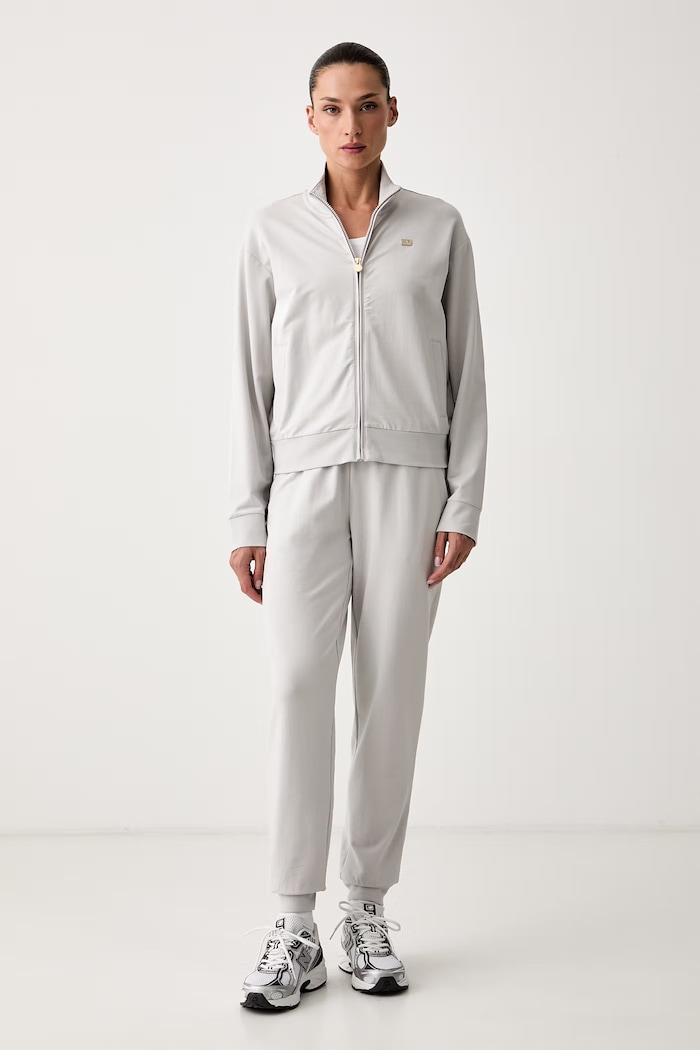 EA7 Emporio Armani compleu de trening pentru femei, din bumbac cu elastan gri AF13135.7W000463