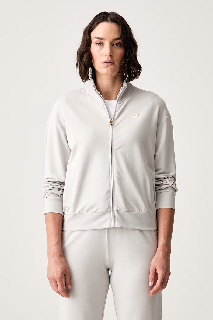 EA7 Emporio Armani спортен комплект анцуг дамски от памук с еластан AF13135.7W000463 сив SS26