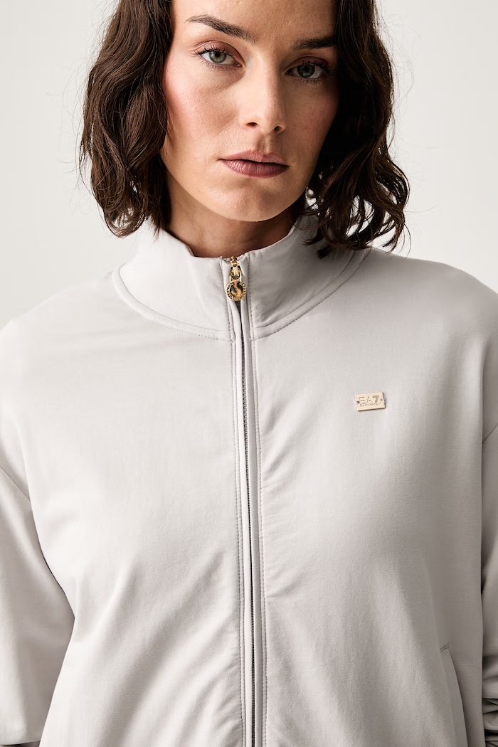 EA7 Emporio Armani спортен комплект анцуг дамски от памук с еластан AF13135.7W000463 сив