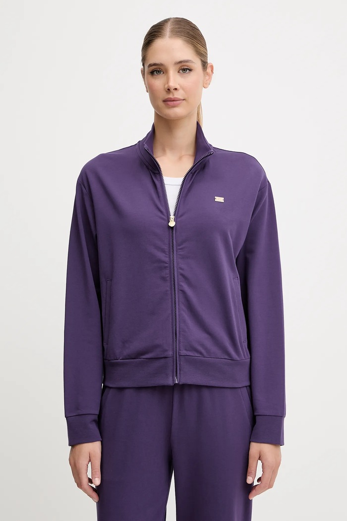 Oblačila EA7 Emporio Armani komplet trenirke ženski bombaž z elastanom AF13135.7W000463 vijolična