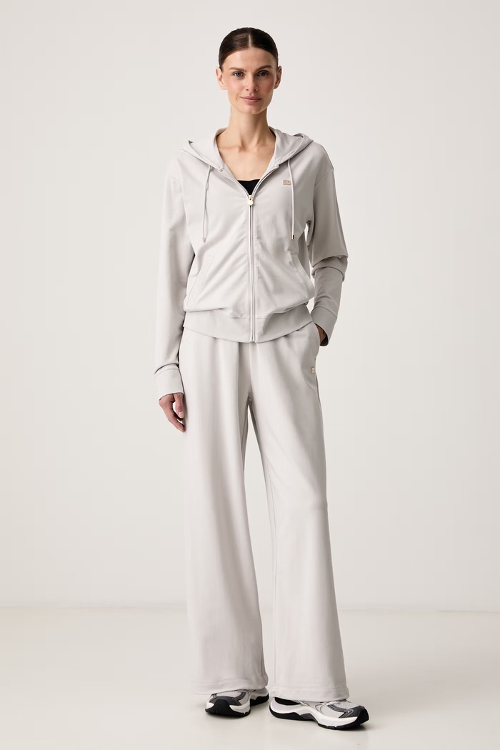 EA7 Emporio Armani спортен анцуг дамски от памук с еластан сив AF13135.7W000464