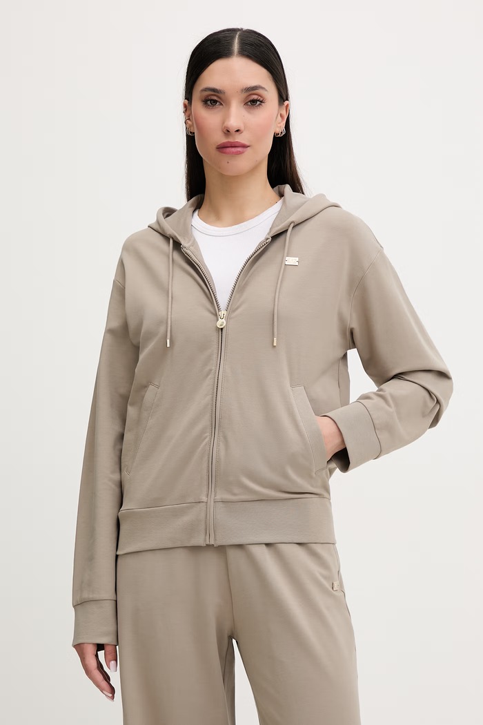 EA7 Emporio Armani tepláková dámska bavlnená s elastanom AF13135.7W000464 béžová SS26