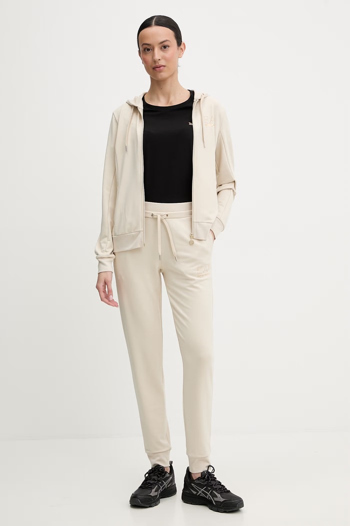 EA7 Emporio Armani tepláková súprava dámska s elastanom béžová TJ9RZ.8NTV51