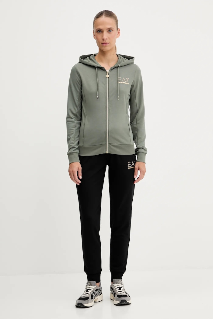 EA7 Emporio Armani compleu de trening pentru femei tricotaj verde TJ9RZ.8NTV51