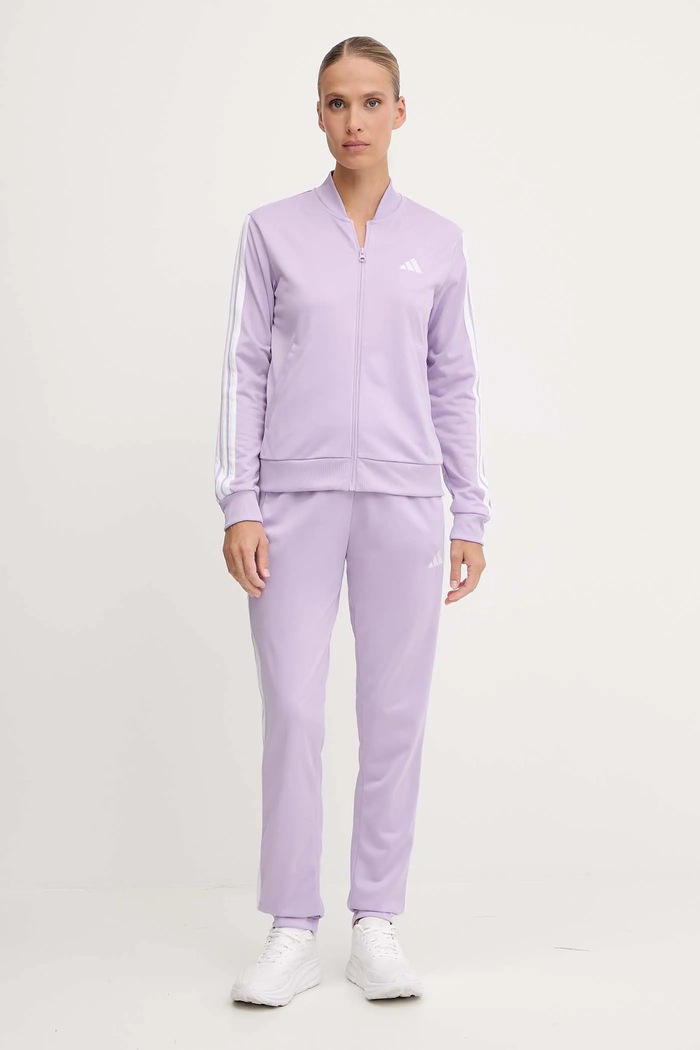 adidas dres Ess 3S aplikacja fioletowy JX0511