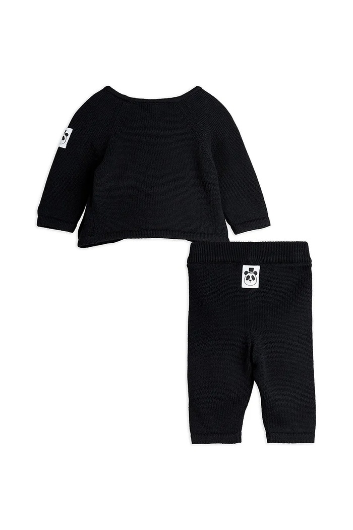 Dětská bavlněná souprava Mini Rodini Fine knit 2564011299 černá AW25