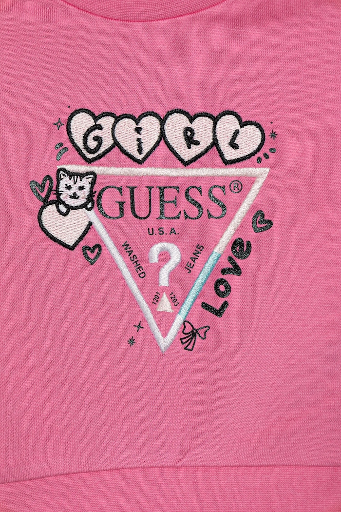 Detská tepláková súprava z bavlny Guess Guess A5YG03.KA6R4.9BYA ružová