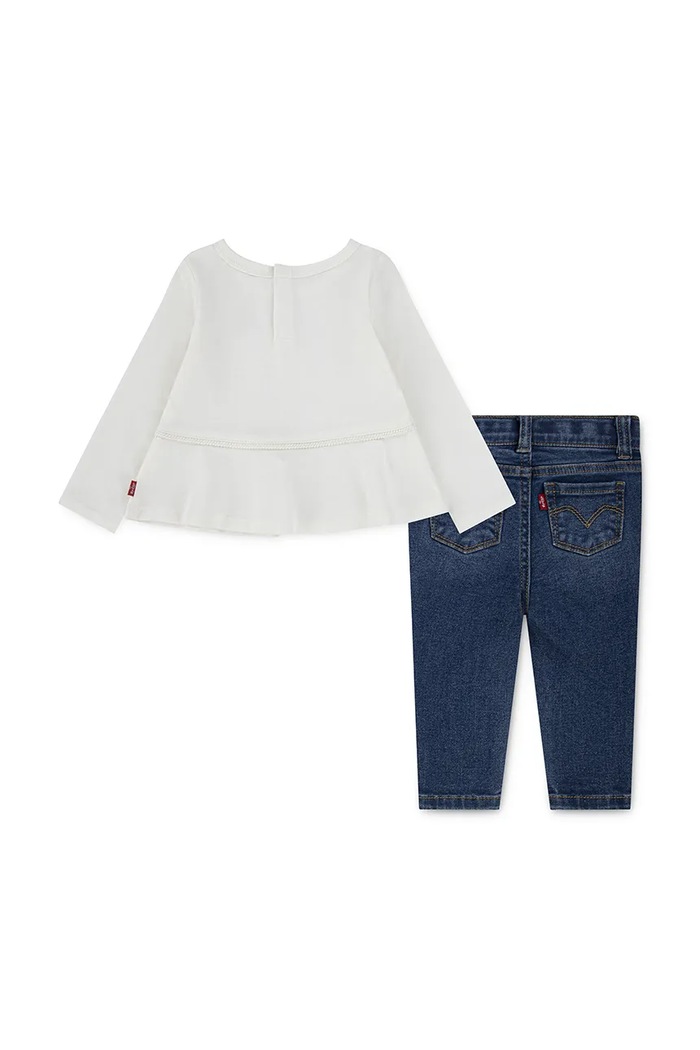 Levi's compleu bebe WESTERN PEPLUM TOP & JEAN 2-pack 1EN473 bej AW25