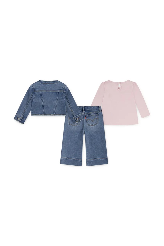 Levi's Compleu bebe JACKET TEE & WIDE JEAN SET 1EN551 albastru AW25