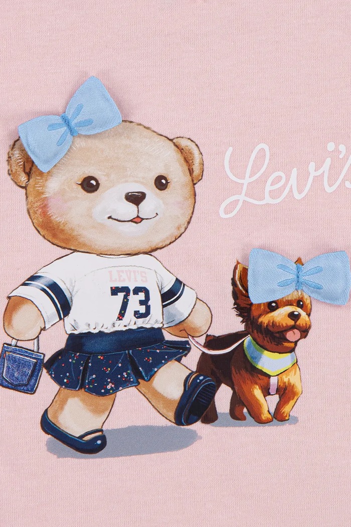 Fete Levi's Compleu bebe JACKET TEE & WIDE JEAN SET 1EN551 albastru