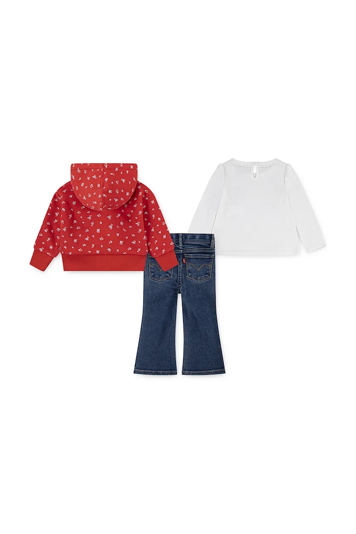 Levi's compleu bebe 3 PC FZ TEE & JEANS SET 1EP010 roz AW25