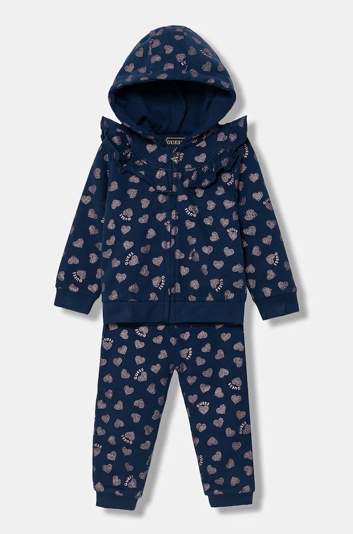 Guess dres niemowlęcy bawełniany 2-pack wzorzyste granatowy A5BG08.KAD74.9BYA