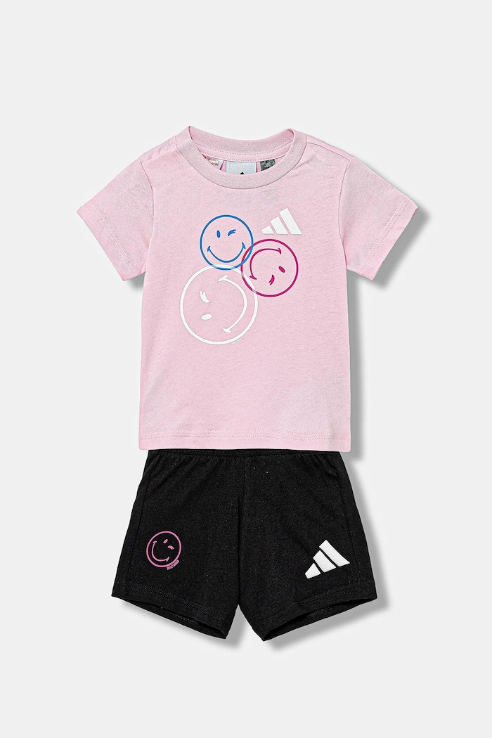 Dětská bavlněná souprava adidas bavlna růžová JN2153