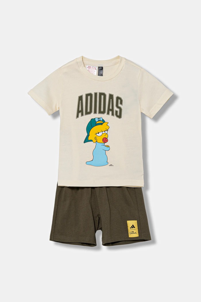 Detská bavlnená súprava adidas bavlna zelená JL9174