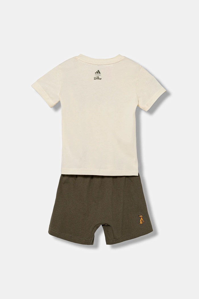 Detská bavlnená súprava adidas JL9174 zelená AW25