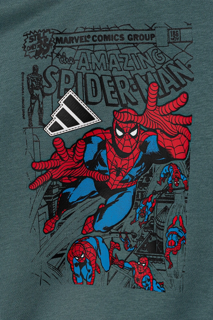 adidas dres dziecięcy Marvel turkusowy JL9179