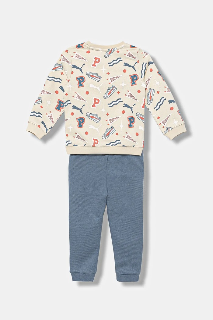 Puma dres dziecięcy MINICATS AOP Crew Set FL INF 689731 beżowy AW25