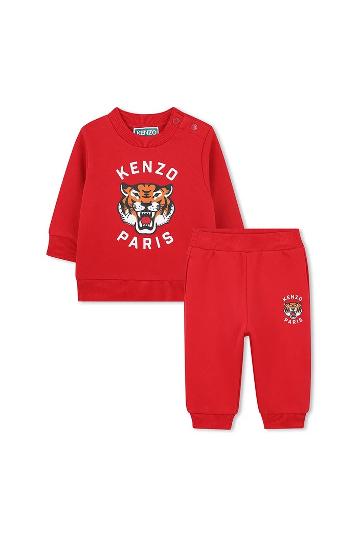 Kenzo Kids Dres bawełniany dziecięcy czerwony K61502.86.102