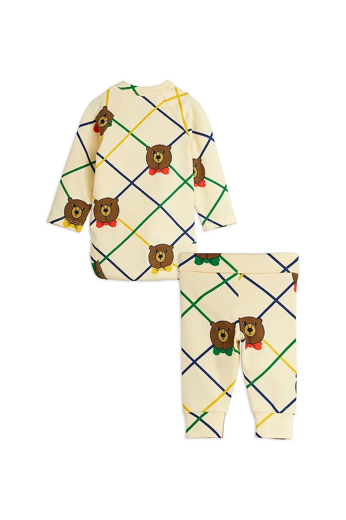 Komplet za bebe s pamukom Mini Rodini Bear 2-pack 25740110 bež AW25
