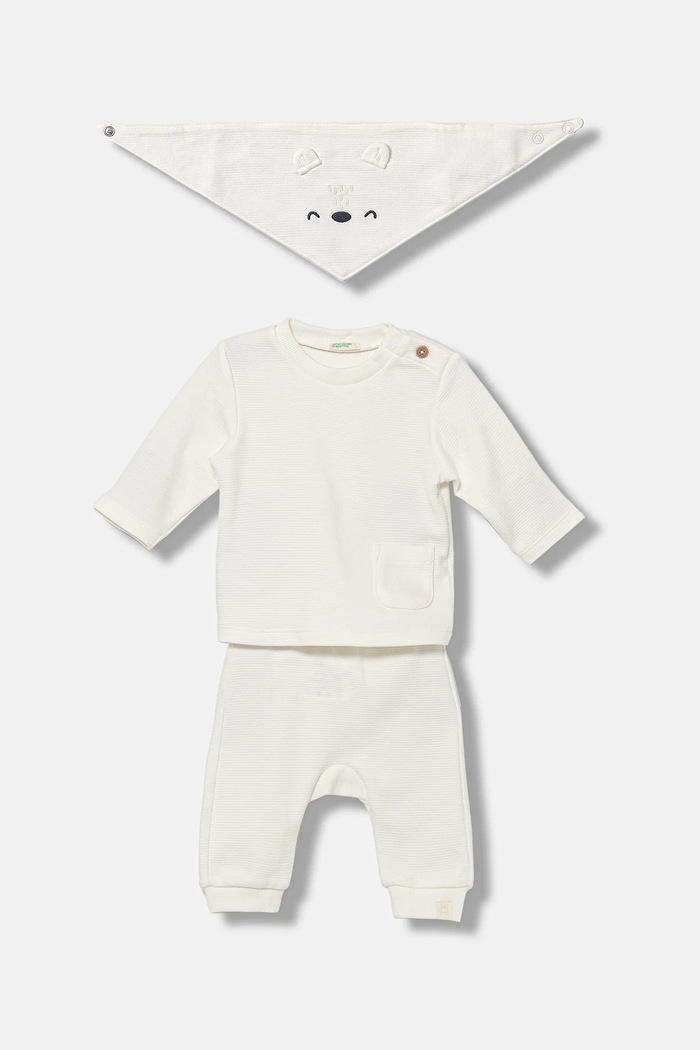 United Colors of Benetton komplet bawełniany niemowlęcy bawełna beżowy 30THAK018.W.seasonal