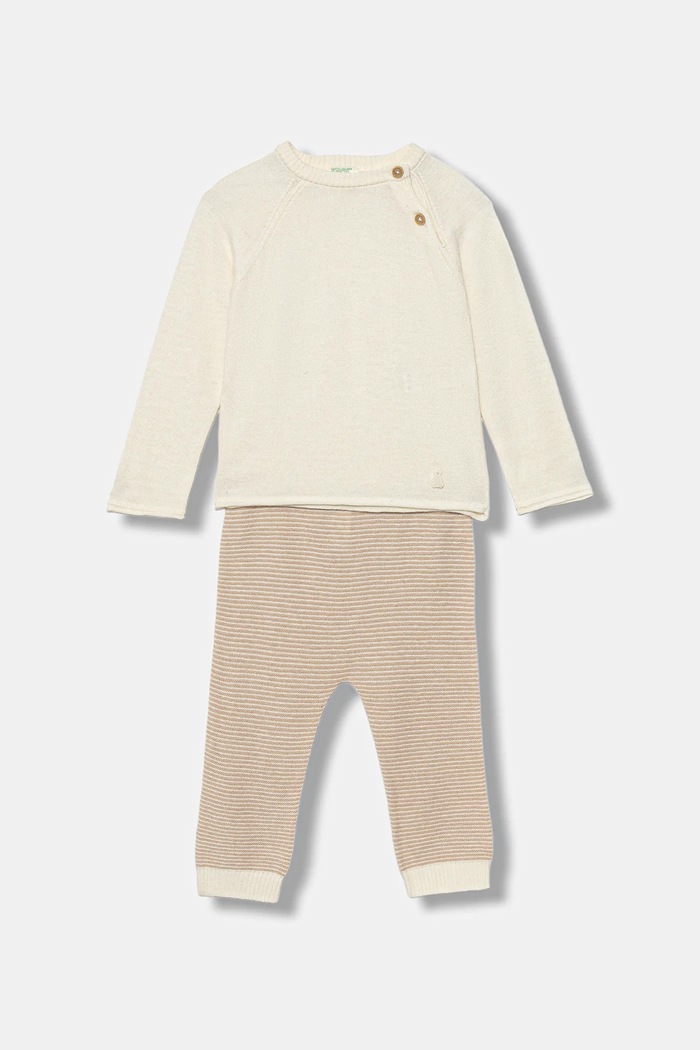 United Colors of Benetton baba gyapjú szett 2 db mintás bézs 106WB101G.W.seasonal