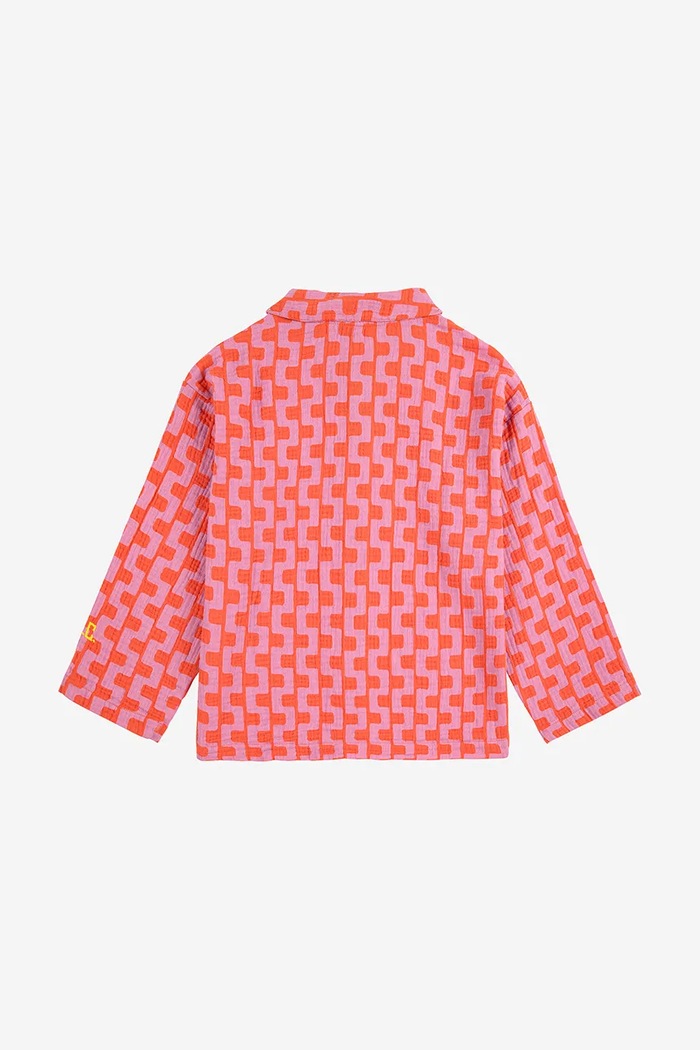 Băieți Bobo Choses set de bumbac pentru copii Color Chain 225FC016 rosu