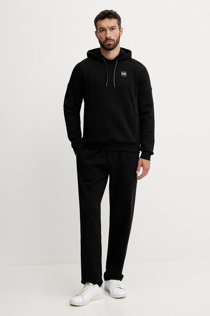 EA7 Emporio Armani melegítő szett sima fekete AF10377.7M000913