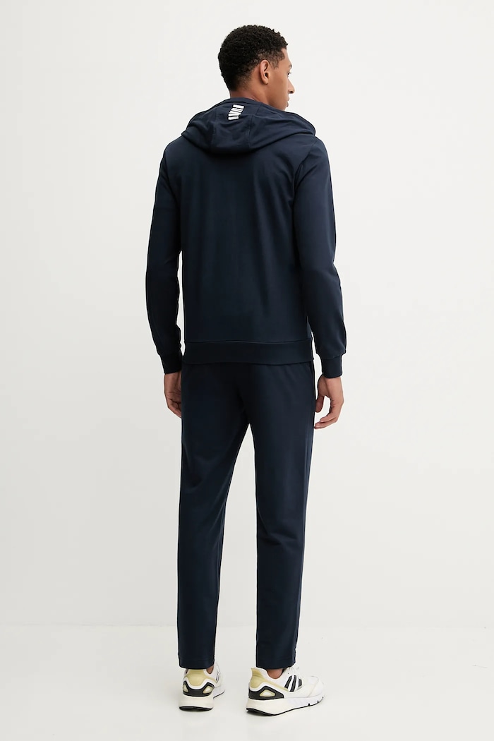 Бавовняний спортивний костюм EA7 Emporio Armani PJVRZ.8NPV62 темно-синій SS26