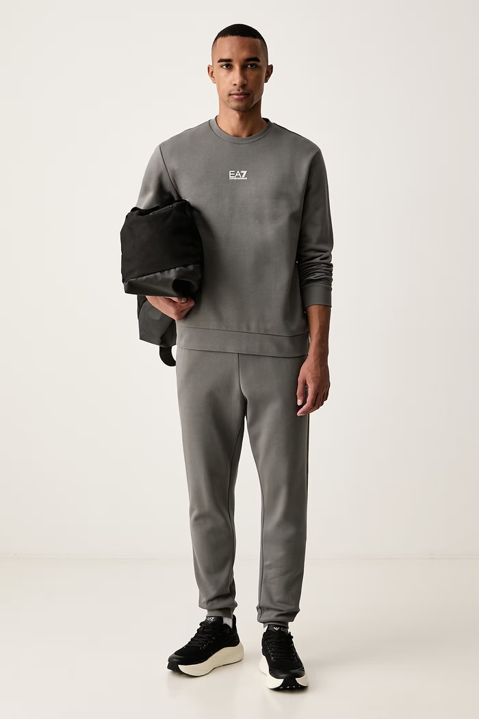 EA7 Emporio Armani Komplet dresowy męski z bawełną PJVTZ.8NPV66 szary AW25
