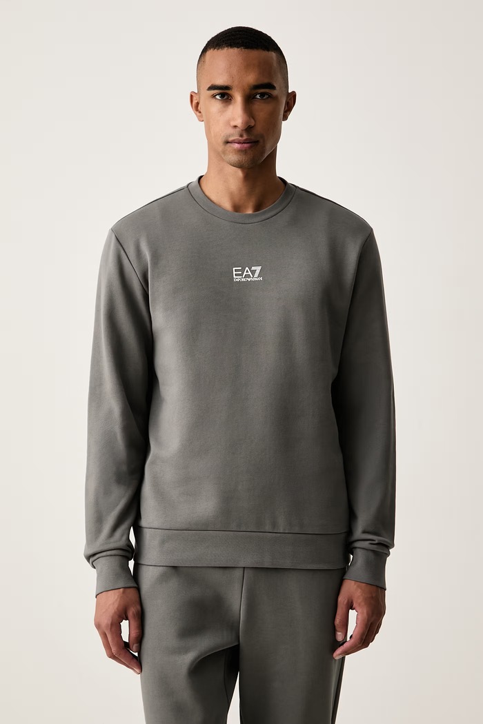 Komplet dresowy męski z bawełną EA7 Emporio Armani PJVTZ.8NPV66 szary
