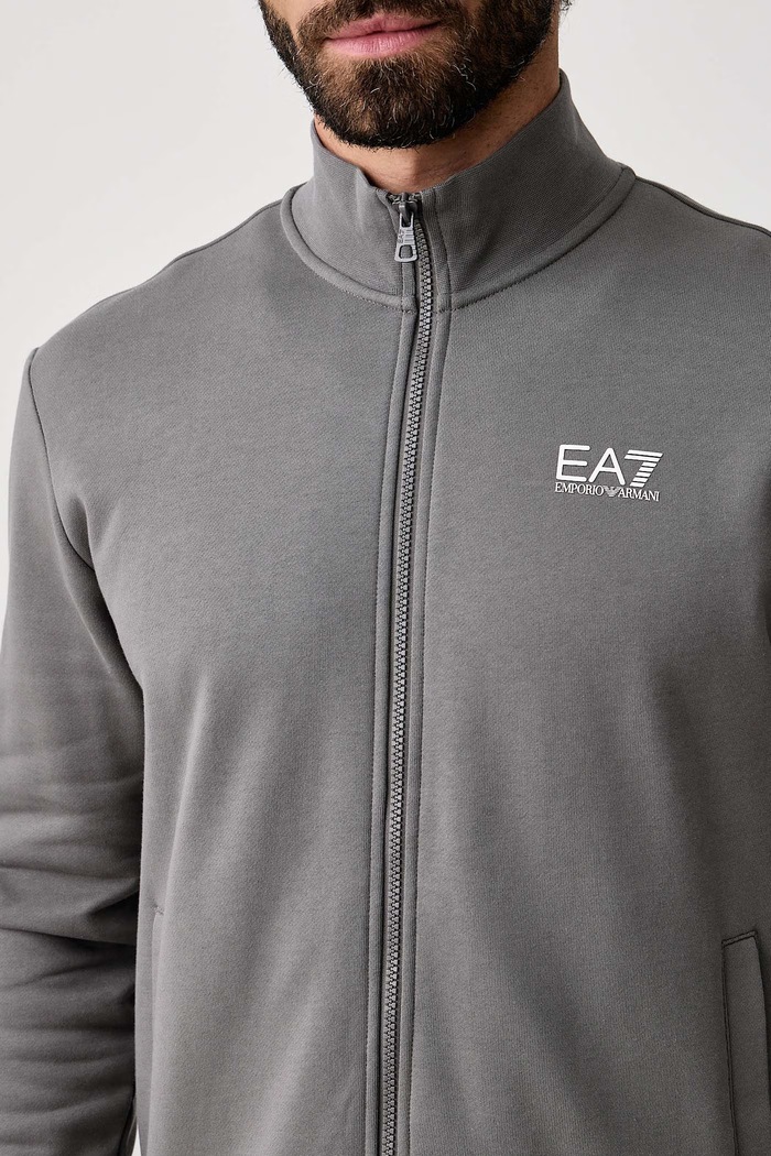 Komplet dresowy męski z bawełną EA7 Emporio Armani szary PJVTZ.8NPV67