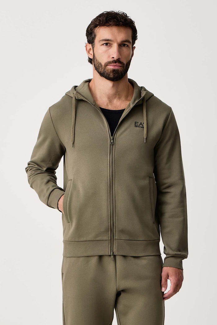 Odzież EA7 Emporio Armani Komplet dresowy męski z bawełną PJVTZ.8NPV68 zielony