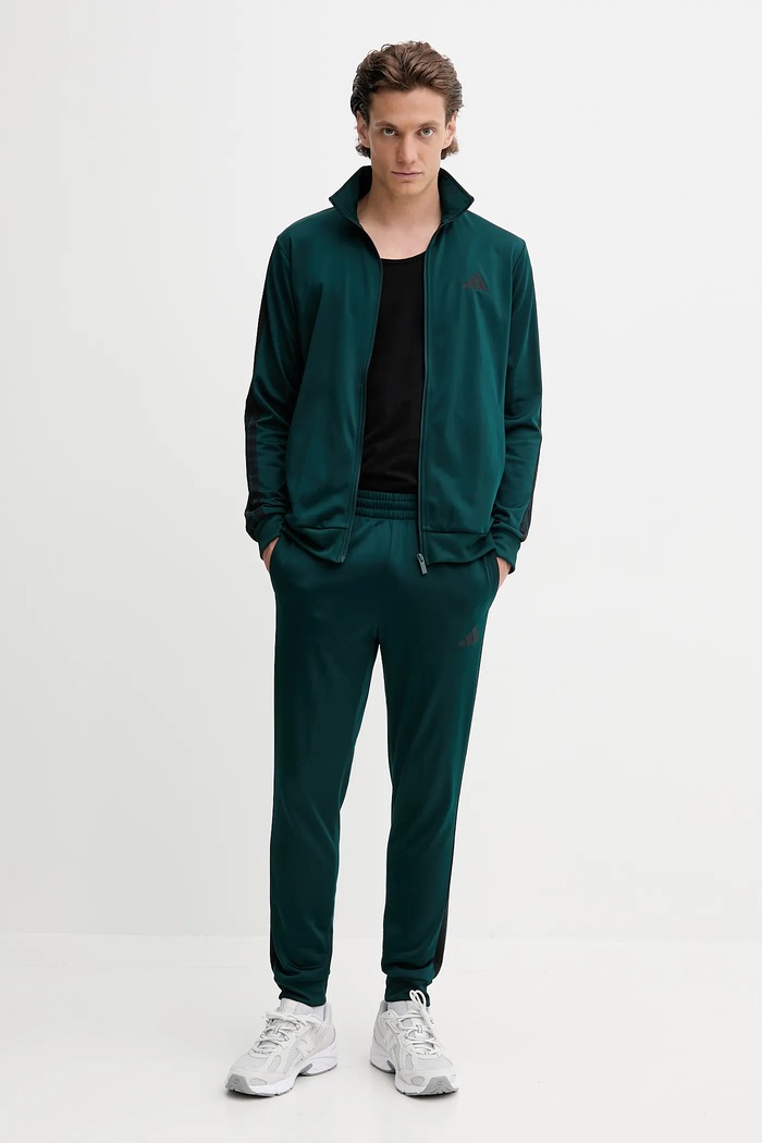 Спортивный костюм adidas 3-Sripes трикотаж зелёный JX5502