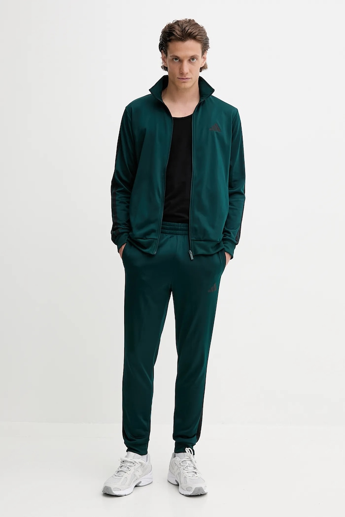 Спортивный костюм adidas 3-Sripes трикотаж зелёный JX5502