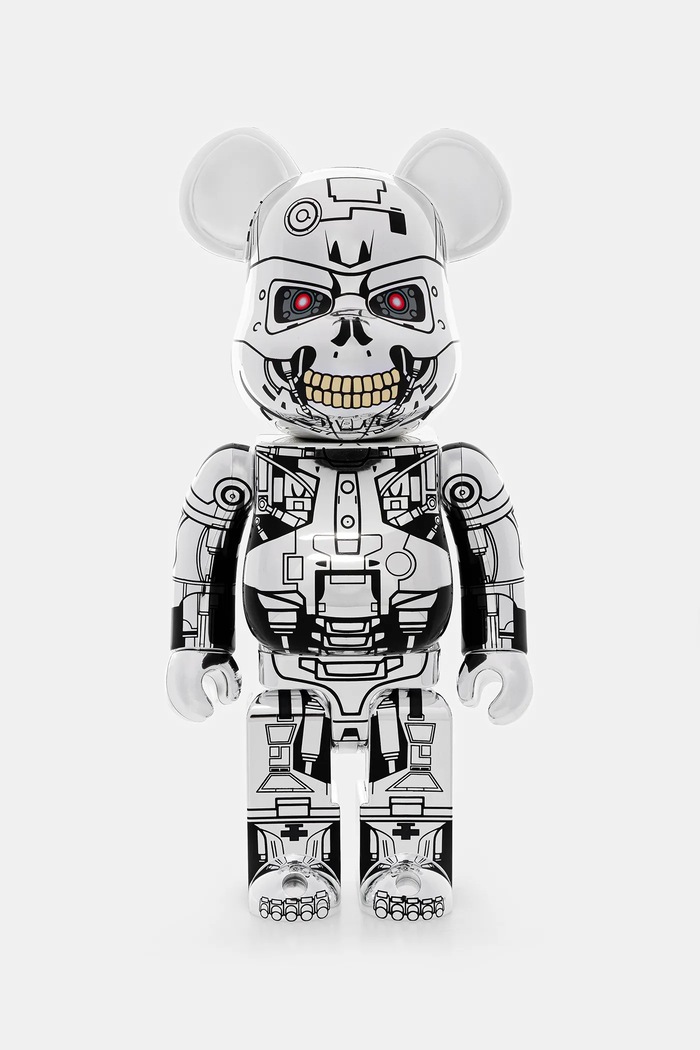 Декоративна фігурка Medicom Toy Be@rbrick Endoskeleton (T2 Ver.) 400% срібний ENDOSKELETON.T2Ver