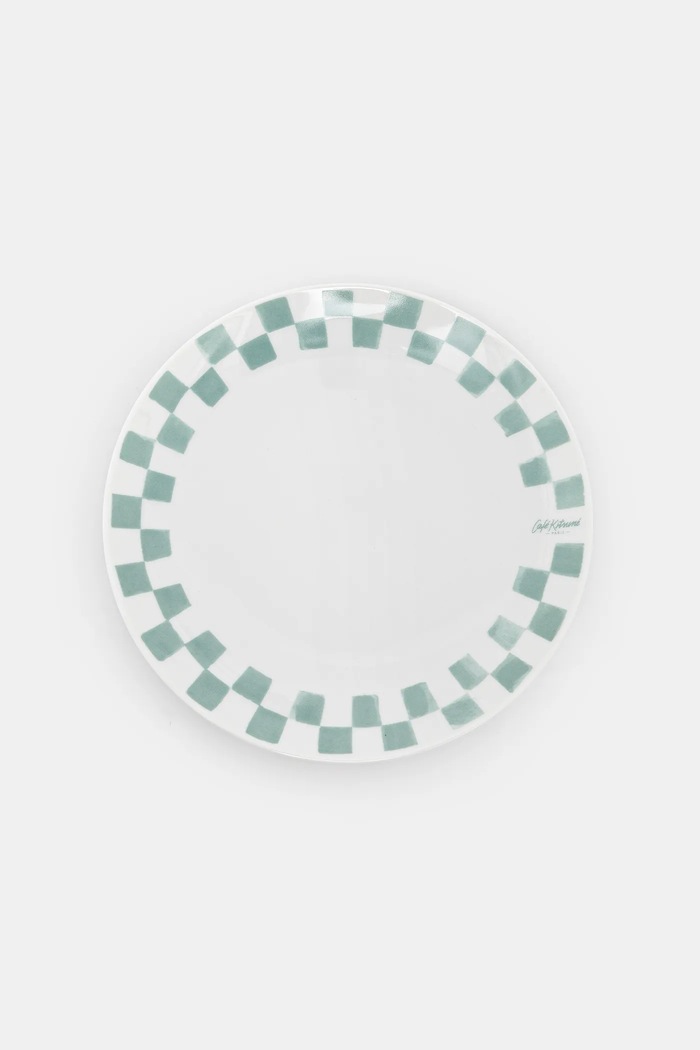 Talíř Café Kitsuné Checkerboard Porcelain Desert Plate bílá PU08102O0010