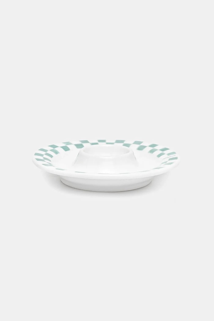 Подставка для яйца Café Kitsuné Checkerboard Porcelain Egg Cup PU08104O0010 белый AW25