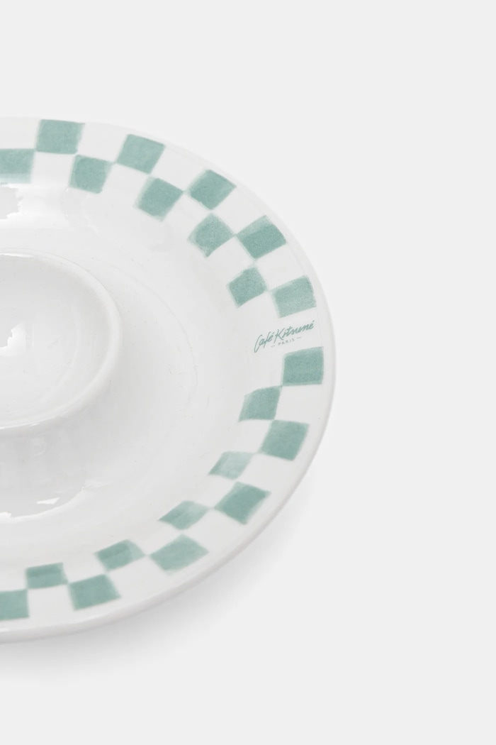Аксессуары Подставка для яйца Café Kitsuné Checkerboard Porcelain Egg Cup PU08104O0010 белый