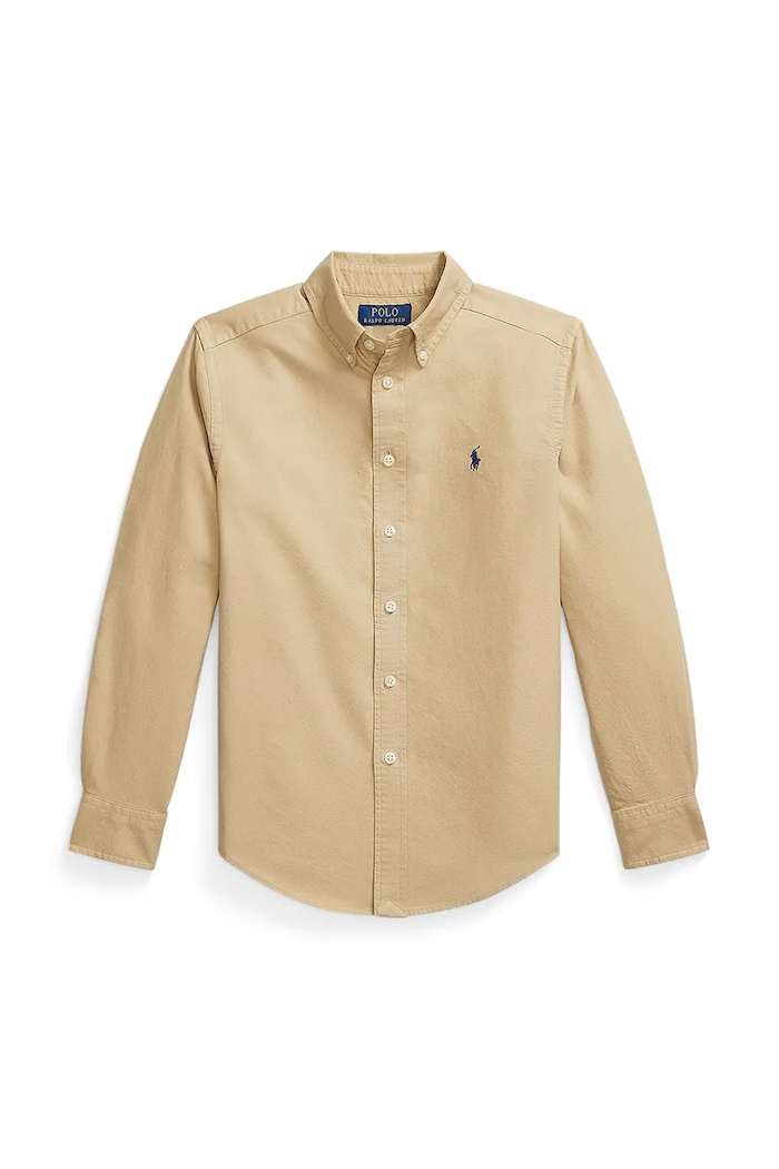 Polo Ralph Lauren camicia di cotone per bambini 323858909022 beige AW25