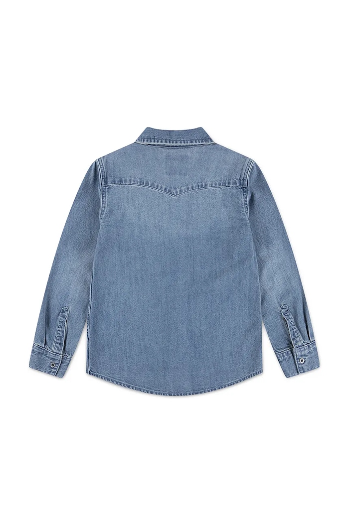 Detská bavlnená košeľa Levi's NEW BARSTOW WESTERN SHIRT 8EL534 modrá AW25