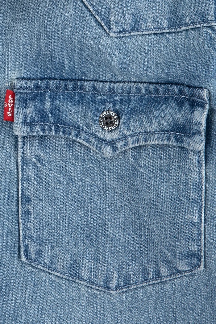 Chlapec Detská bavlnená košeľa Levi's NEW BARSTOW WESTERN SHIRT 8EL534 modrá