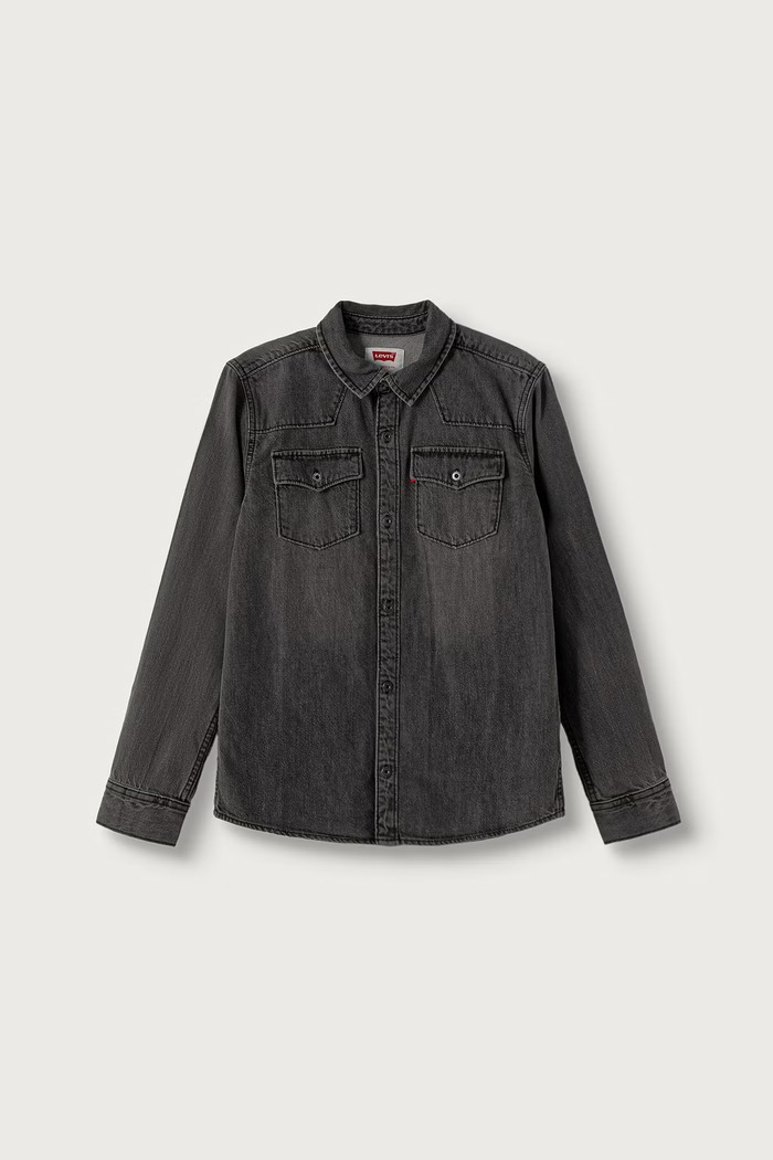 Levi's Košile dětská džínová NEW BARSTOW WESTERN SHIRT šedá 9EL534