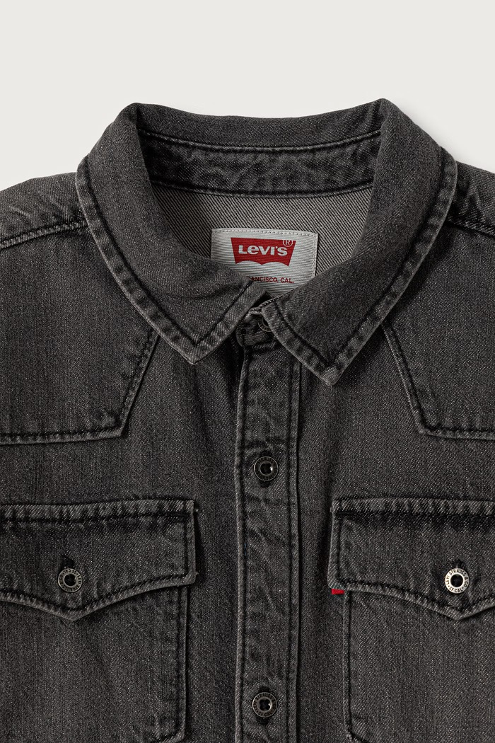 CHLAPEC Levi's Košile dětská džínová NEW BARSTOW WESTERN SHIRT 9EL534 šedá