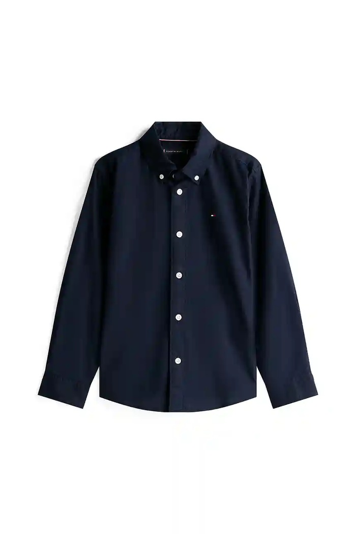 Tommy Hilfiger koszula dziecięca KB0KB10192.104.122.9BYA granatowy AW25