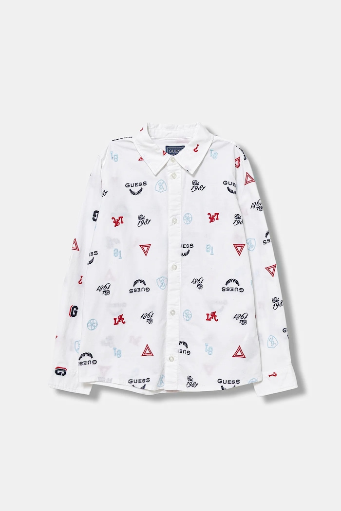 Guess koszula bawełniana dziecięca casual biały N5BH00.W9CL1.9BYA