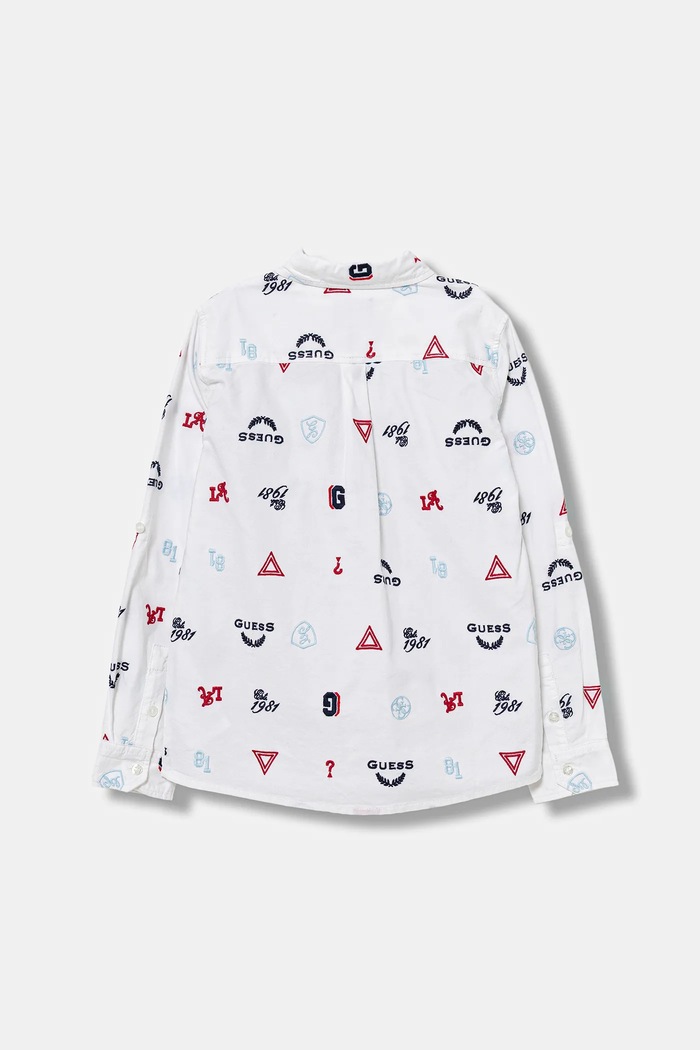 Guess koszula bawełniana dziecięca N5BH00.W9CL1.9BYA biały AW25