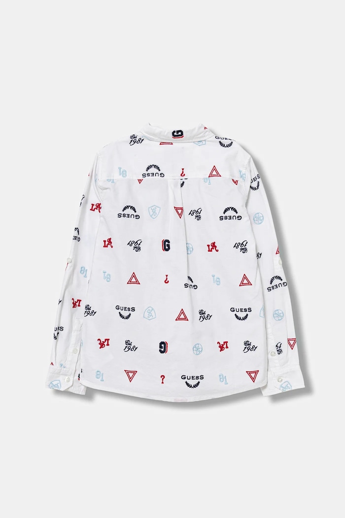 Guess koszula bawełniana dziecięca N5BH00.W9CL1.9BYA biały AW25