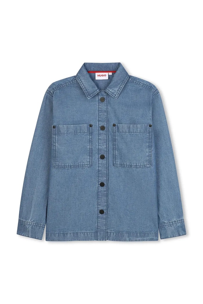 Otroška jeans srajca HUGO G00528.162.174 modra AW25