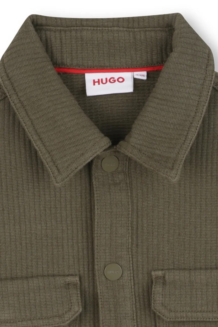 Detská bavlnená košeľa HUGO zelená G00529.162.174